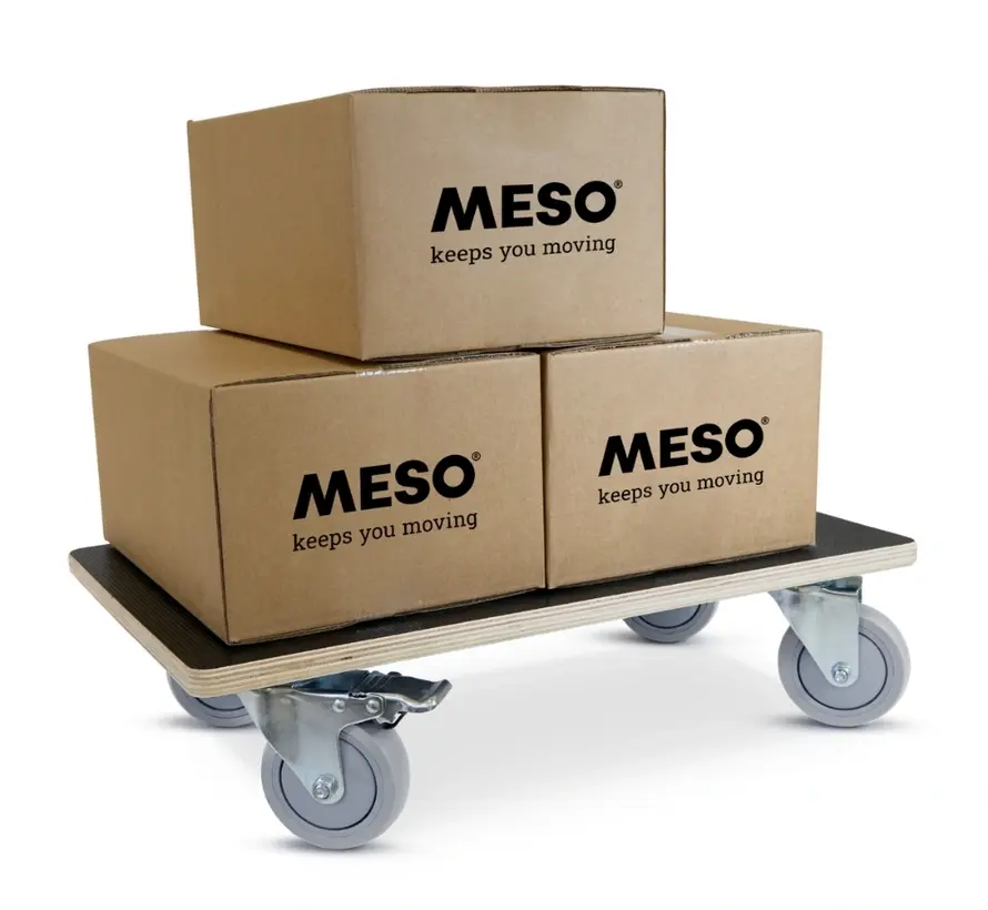 Meubelroller  2 x geremd- Rubber  wiel - 575mm x 350mm - 350kg