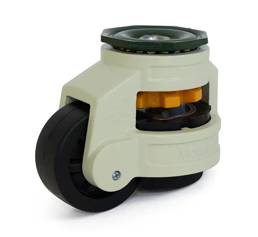 Zwart nylon hef zwenkwiel met centraal gat - 62mm - 500kg