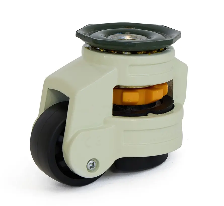 Zwart nylon hef zwenkwiel met centraal gat - 40mm - 50kg