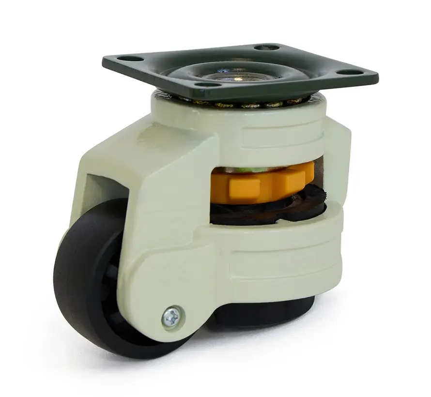 Zwart nylon hef zwenkwiel met topplaat - 40mm - 50kg