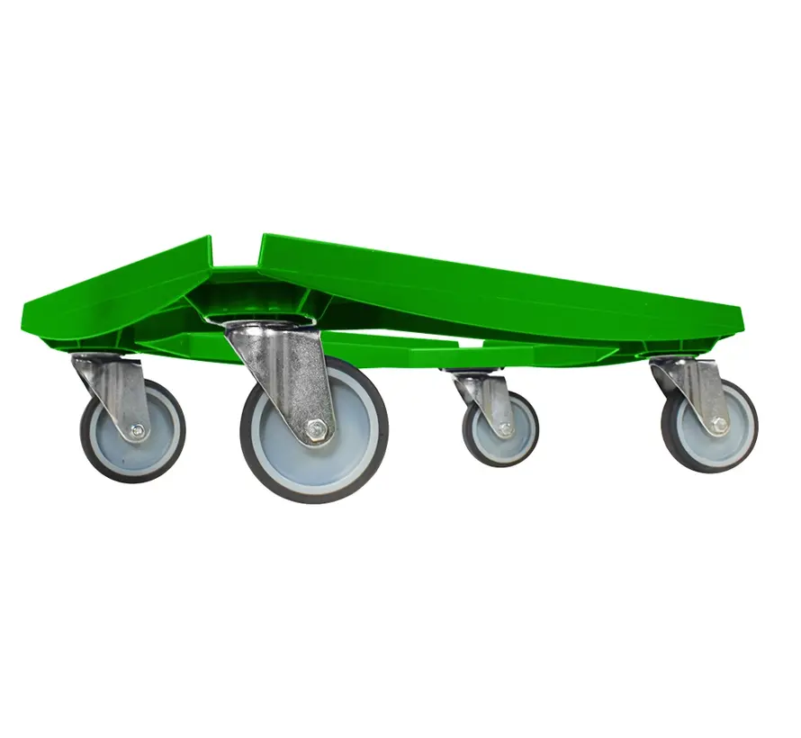 MESO - Onderwagen - Rolplateau ABS - Groen - Laadvlak 600 x 400mm - 4 TPR zwenkwielen - 100mm - 250kg