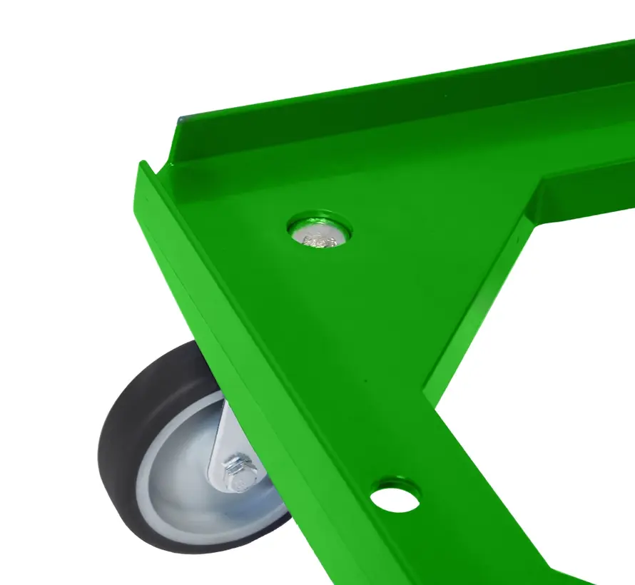 MESO - Onderwagen - Rolplateau ABS - Groen - Laadvlak 600 x 400mm - 4 TPR zwenkwielen - 100mm - 250kg