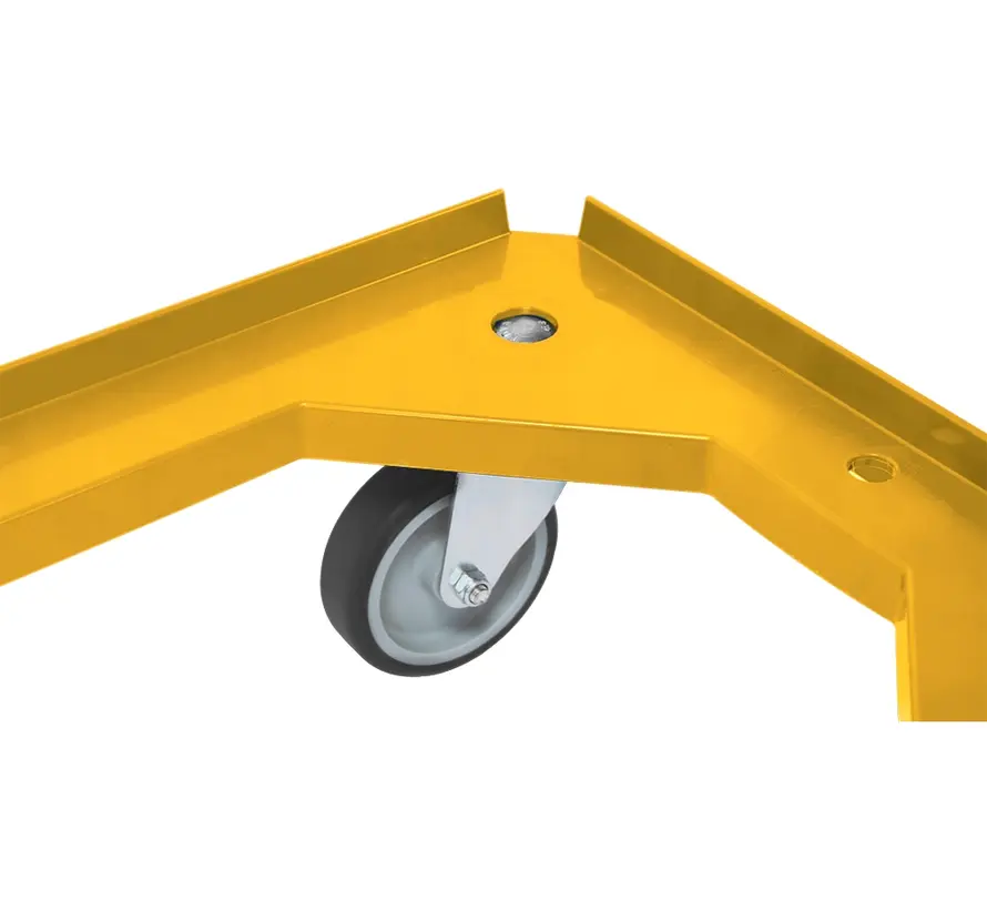 MESO - Onderwagen - Rolplateau ABS - Geel - Laadvlak 600 x 400mm - 4 TPR zwenkwielen - 100mm - 250kg