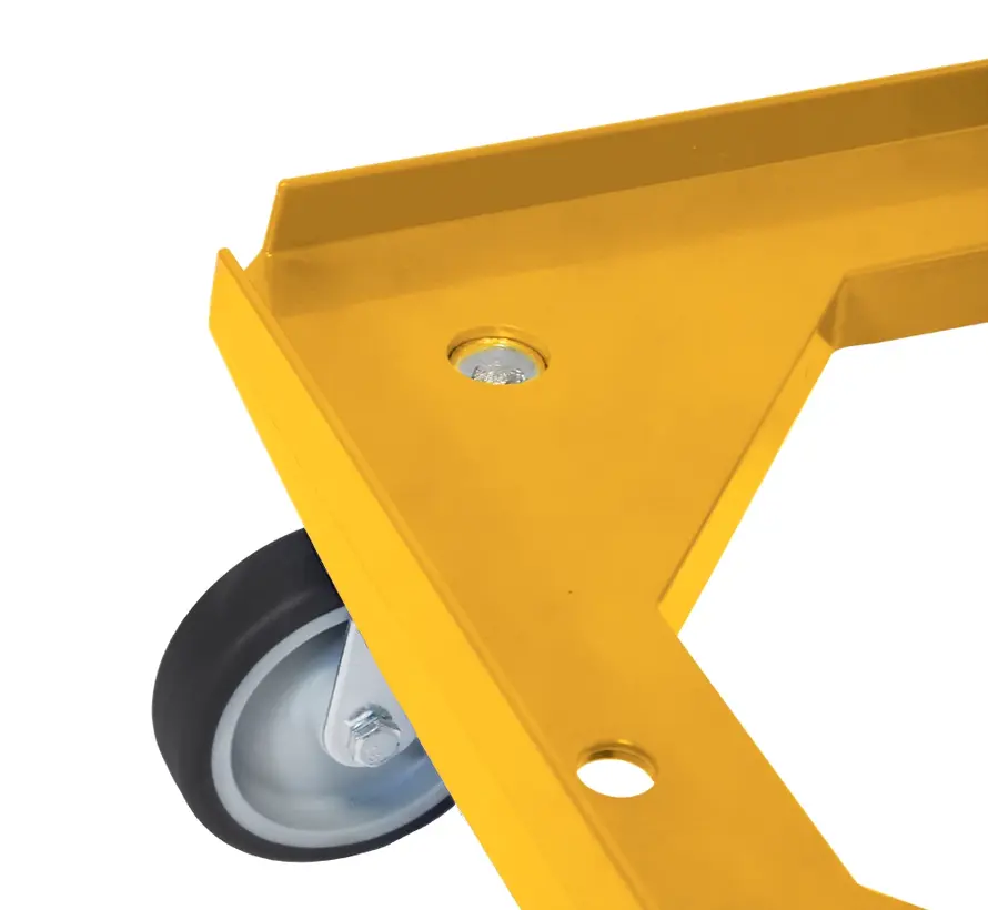 MESO - Onderwagen - Rolplateau ABS - Geel - Laadvlak 600 x 400mm - 4 TPR zwenkwielen - 100mm - 250kg
