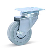 MESO Grijs rubber zwenkwiel met topplaat - 50mm - 50kg