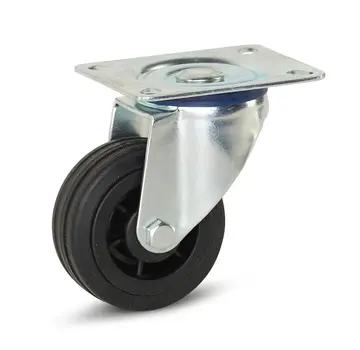 MESO Rubber zwenkwiel met topplaat - 80mm - 60kg - Phase out