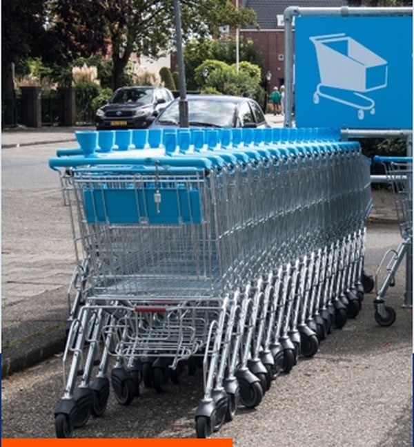 Winkelwagentjes met wielen voor klant in de detailhandel