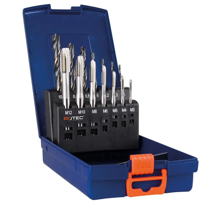 HSS-E machine tap set - Continuous - Blank - 7+7 pieces