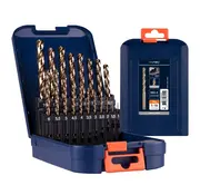 HSS-E spiral drill bit set - DIN 338 - Type N - Bronze - 19 pieces