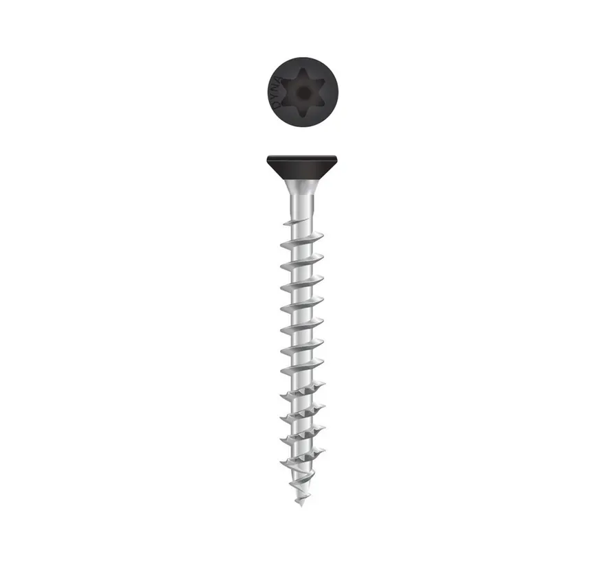 Dynaplus - Fittings screws - Torx 20 - 4 x 40mm - Zinc-plated - Gold thread - Black head (200 pieces)