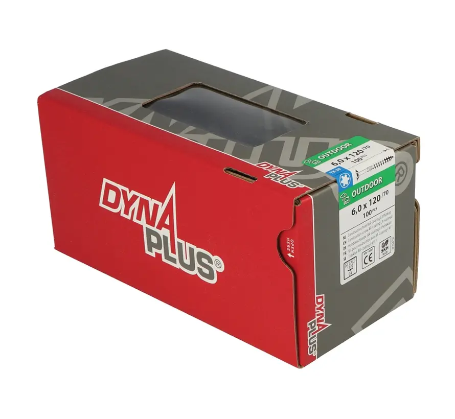 Dynaplus - Uni screws - Torx 30 flat head - 6 x 120mm - AR-Coated - Part thread (100 pieces)