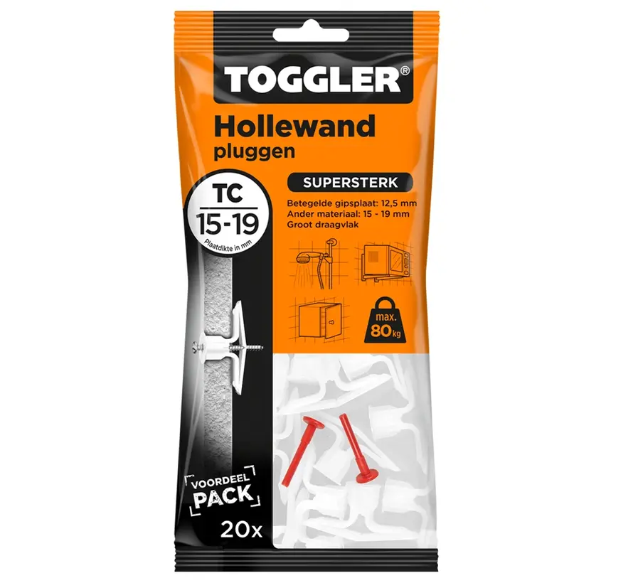 Toggler - Hollow wall plug - TC (20 pieces)