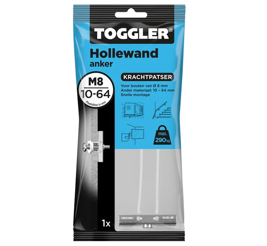 Toggler - Hollow Wall Anchor - M8 (1 piece)