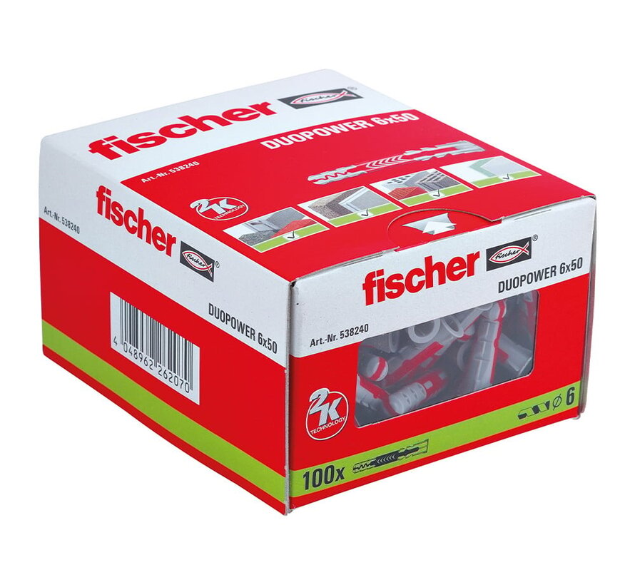 Fischer - DuopPower plug - 6x50mm (100 pieces)