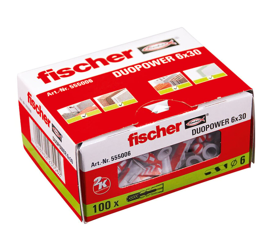 Fischer - DuopPower plug - 6x30mm (100 pieces)