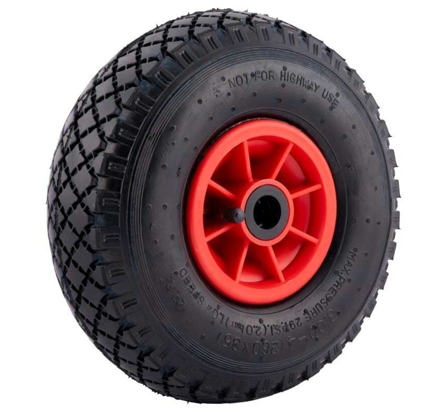 Hand truck wheel / Handcart wheel3.00-4  - Pneumatic tire Red/Black