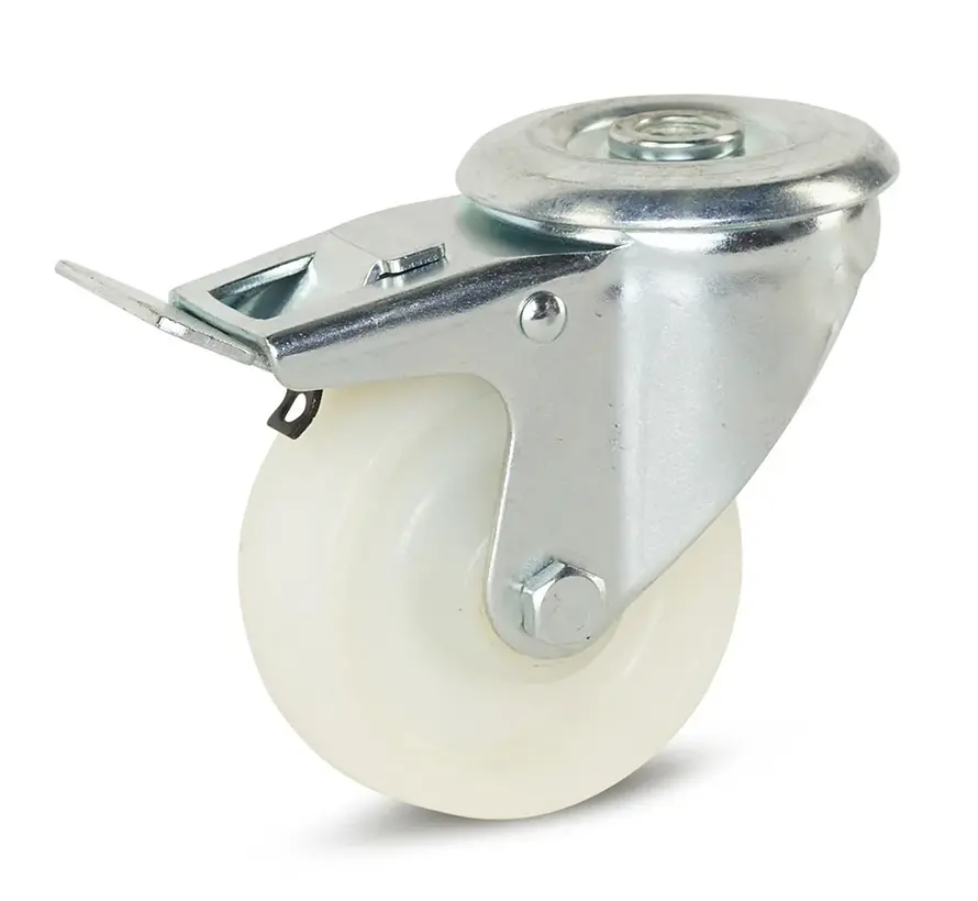 Nylon swivel braked castor 80 mm - NY6-80