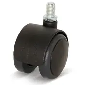 Premium furniture castor, with cap, 50mm, PU with threaded pin 10x15mm