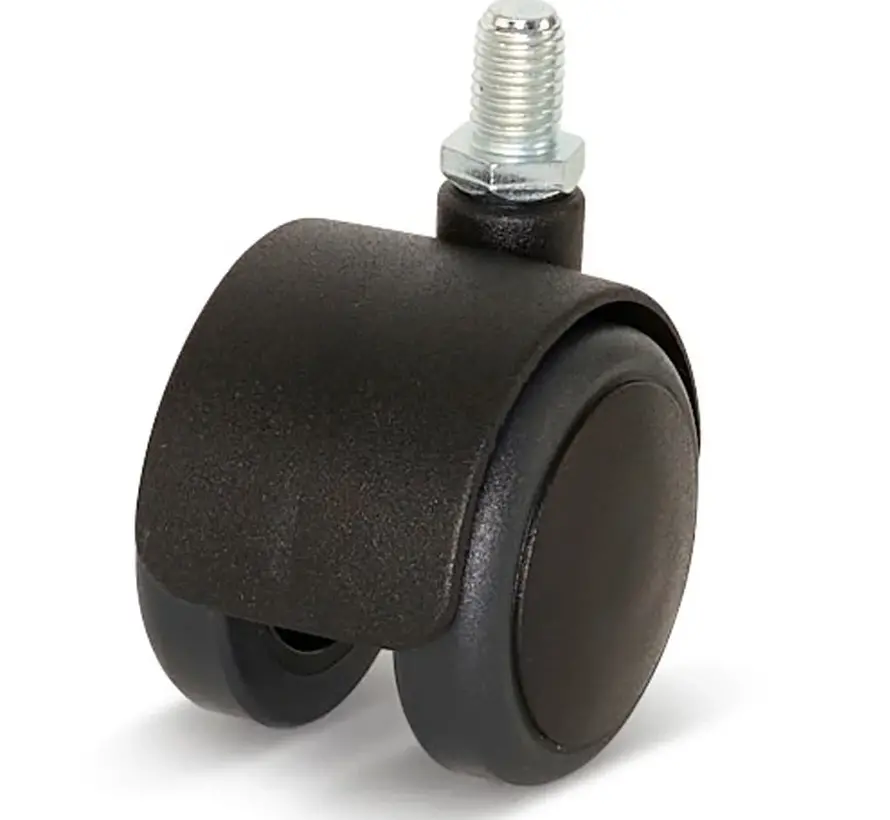 Premium furniture castor, with cap, 50mm, PU with braked  pin 10x15mm