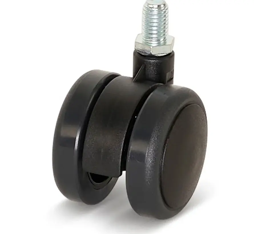 Premium furniture castor, 50mm, PU with a threaded pin 10x15mm