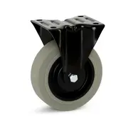 MESO gray rubber fixed castor 125 mm - 180 kg