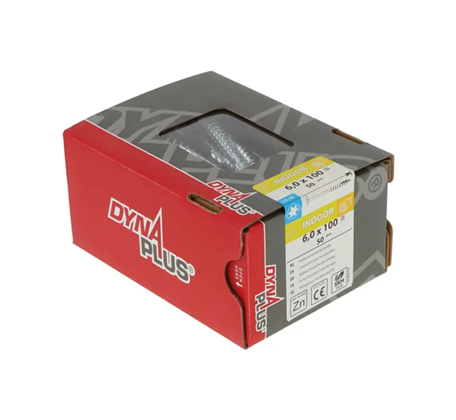 Dynaplus - Torx 30 Counter head screws - 6 x 100mm - Zinc-plated - Part thread (50 pieces)