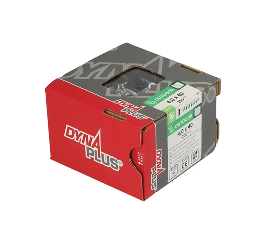 Dynaplus - Uni screws - Torx 20 flat head - 4 x 40mm - AR-Coated - Full thread (200 pieces)
