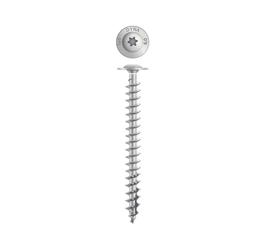 Dynaplus - Uni screws - Torx 15 flat head - 3.5 x 40mm - Zinc-plated - Gold thread (200 pieces)