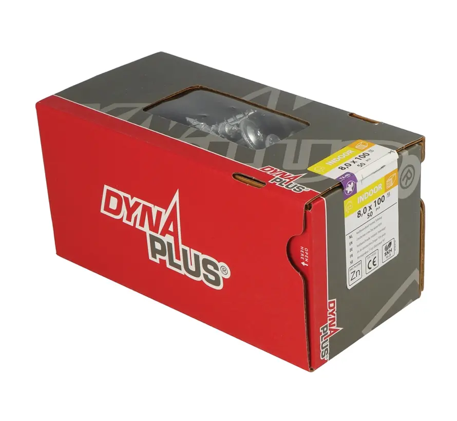 Dynaplus - Torx 40 Counter head screws - 8 x 100mm - Zinc-plated - Part thread (50 pieces)