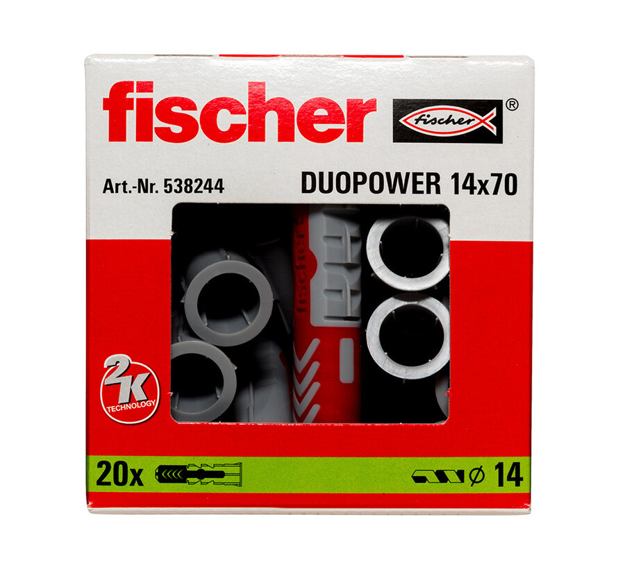 Fischer - DuopPower plug - 14x70 (20 pieces)