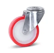 MESO PU stainless steel swivel castor with central hole - 100mm - 180kg