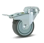 MESO Trolley swivel castor braked with central hole - 50mm - 40kg