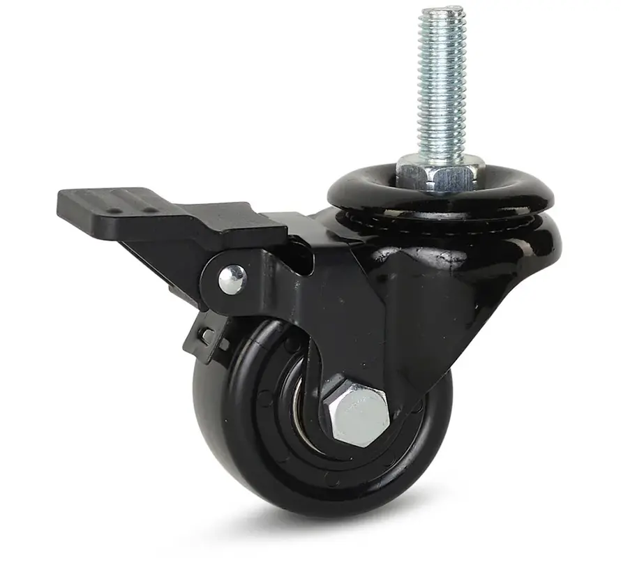 Black Nylon swivel castor castor with pin and brake  50 mm - BNY9-50