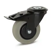 MESO Gray rubber swivel braked castor 100 mm - 150 kg