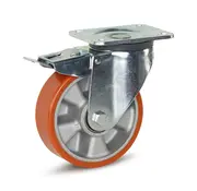 MESO PU heavy duty swivel castor with brake, 160 mm - 700 kg