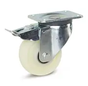 MESO Nylon heavy duty swivel castor braked with top plate - 125mm - 550kg