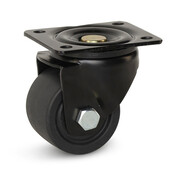 MESO Black nylon heavy duty swivel castor with top plate - 75mm - 600kg