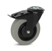 MESO Gray rubber swivel braked castor 125 mm - 180 kg