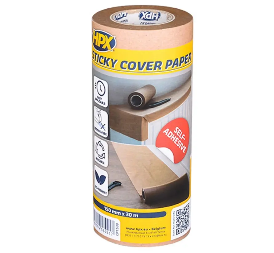 Self-adhesive masking paper - 148mm x 30m