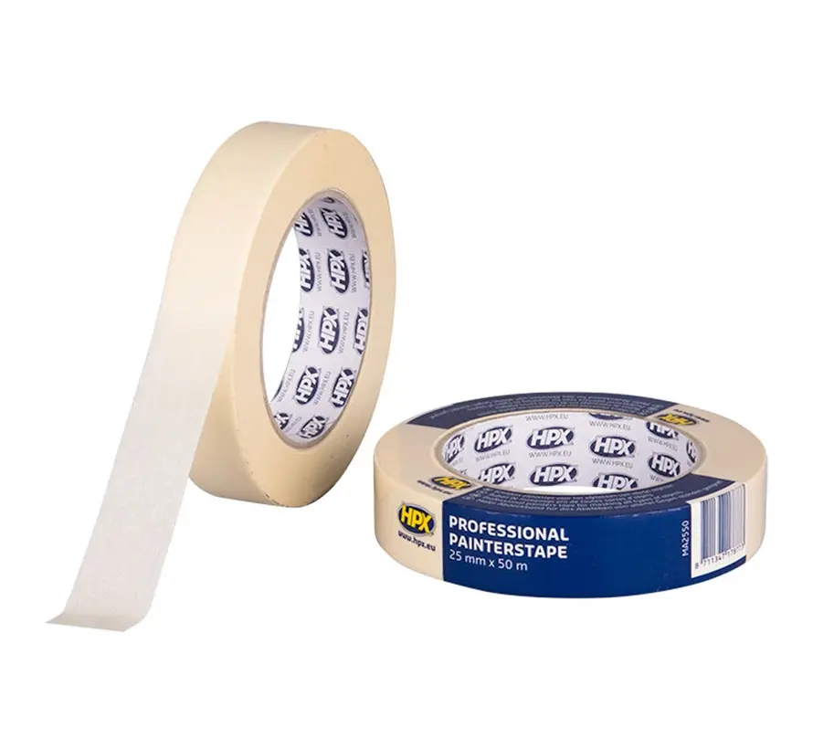 Masking tape 60°C - Cream white - 25mm x 50m