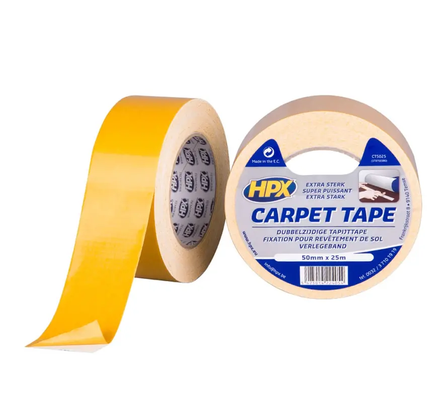 Double-sided carpet tape - white - 50mm x 25m