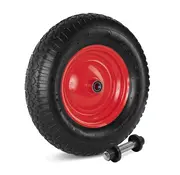 MESO Wheelbarrow wheel 400x8, pneumatic tyre, metal rim, axle hole ball bearing 20mm , Load capacity 200kg - INCLUDING 130mm AS