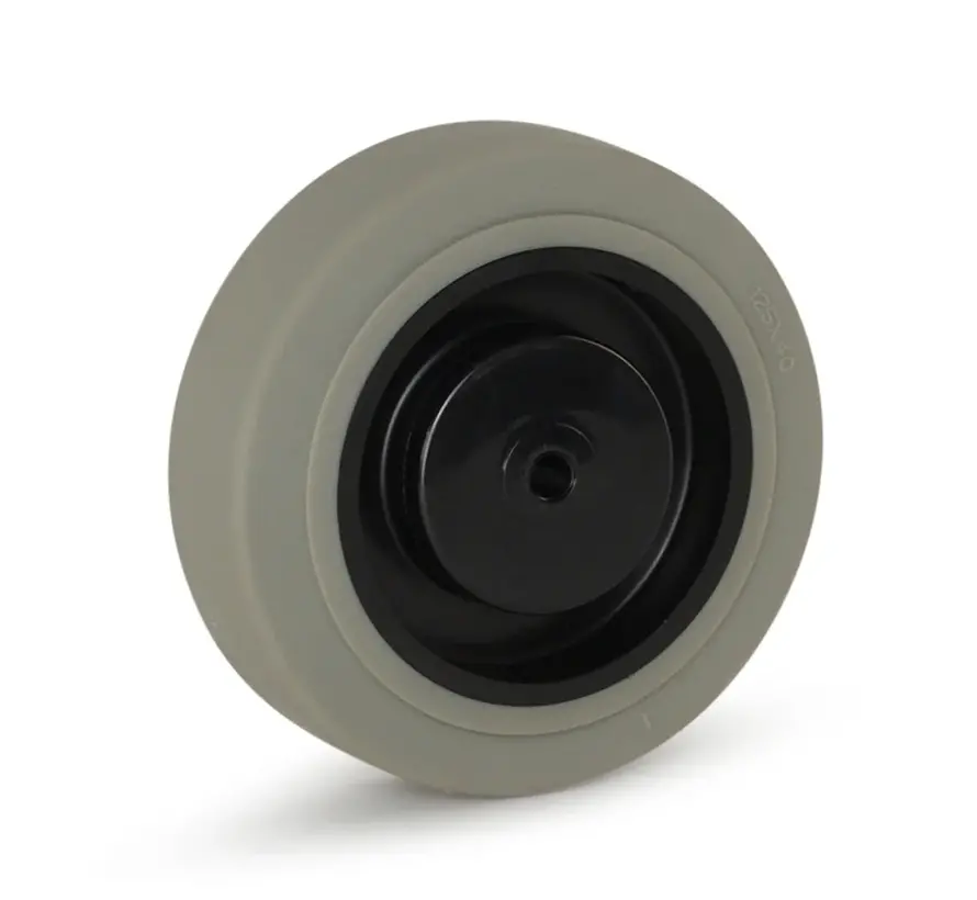 Grey rubber wheel black housing - 125mm - 180kg