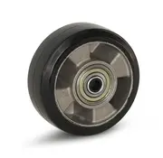MESO Black elastic rubber wheel - 125mm - 300kg