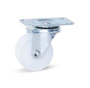 MESO Small white swivel castor with top plate - 40mm - 25kg