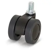 Premium furniture castor, 42mm, PU with threaded pin 10x15mm