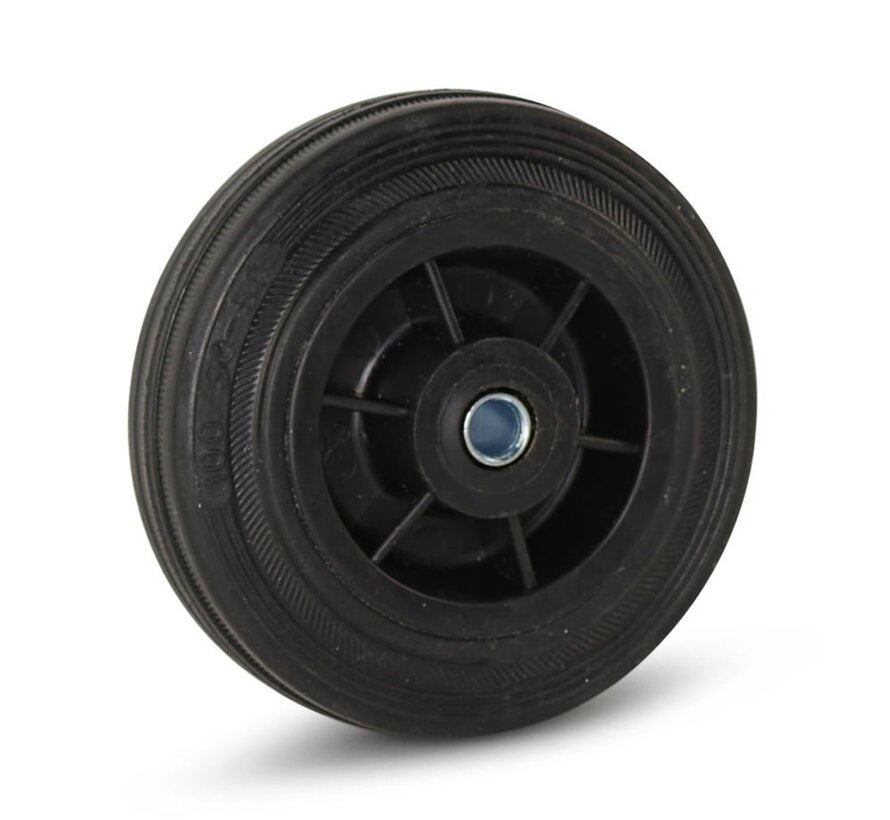 Rubber wheel - 100mm - 75kg