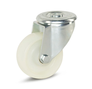 Nylon swivel castor with central hole - 80mm - 130kg