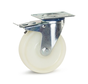 Nylon swivel castor braked with top plate - 80mm - 130kg