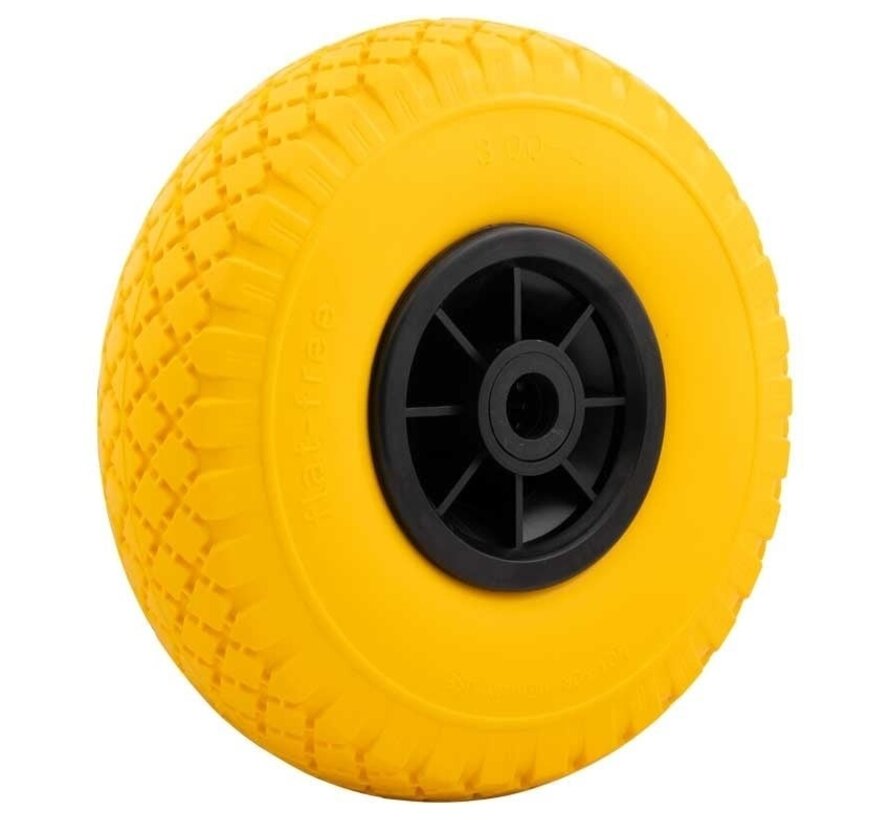 Trolley wheel 3.00-4 - Anti-leak (PU) Yellow/Black, Capacity 125kg